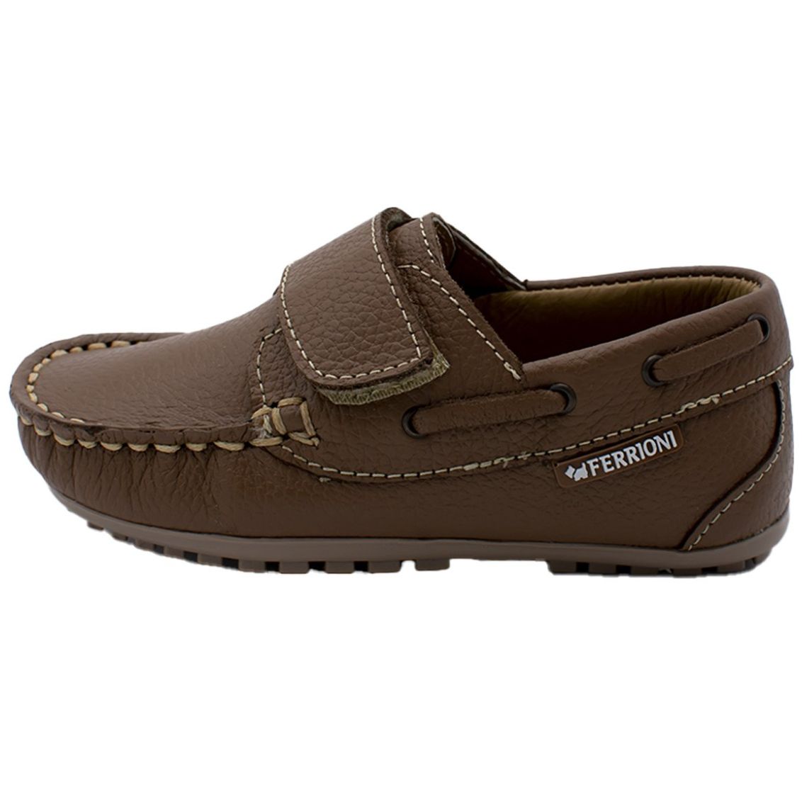 Mocasín con Velcro 15-17 Café Ferrioni para Niño