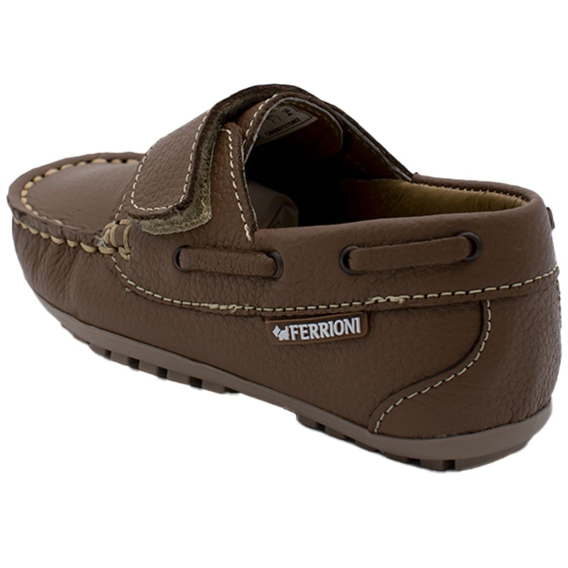 Mocasín con Velcro 15-17 Café Ferrioni para Niño