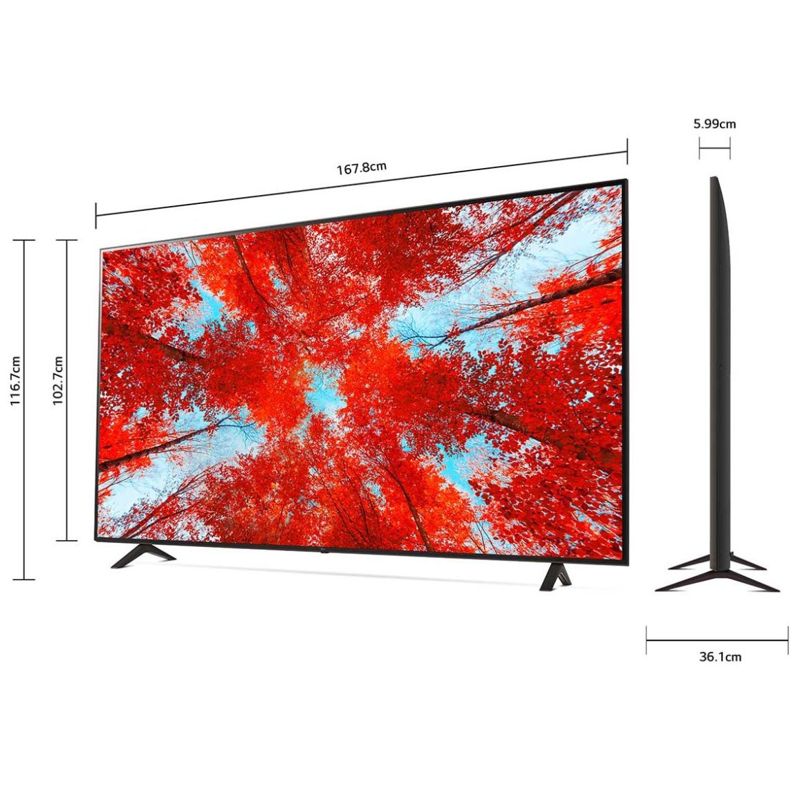 Pantalla LG 75" Uhd Tv Ai Thinq 4K Smart Tv 75Uq9050Psc