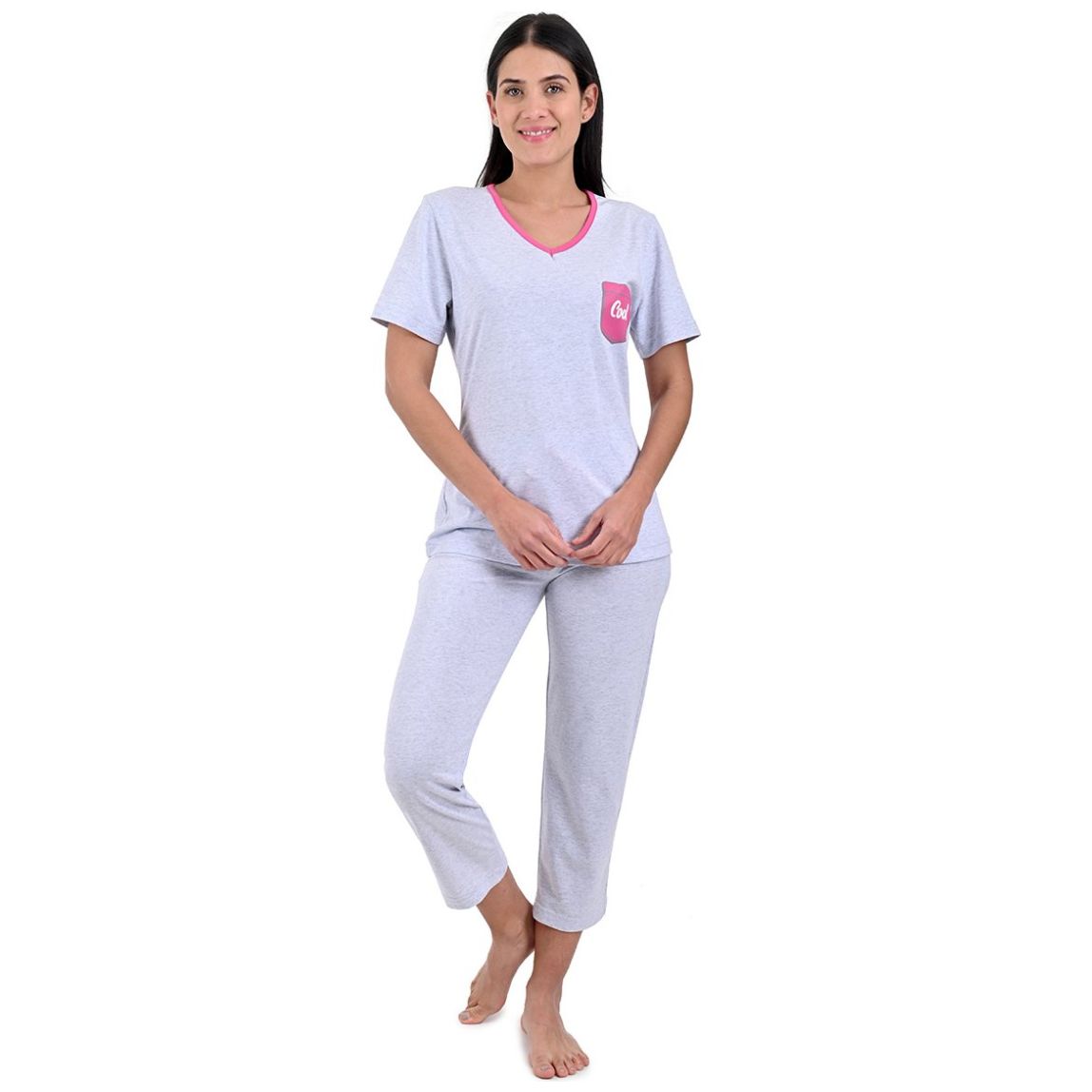 Pijaa Chiffon Playera Manga Corta Y Pantalon Mia Intima