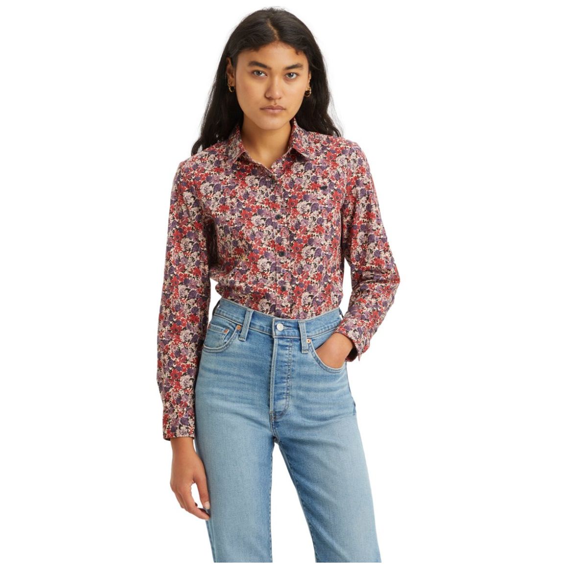 Camisa levis blanca online mujer