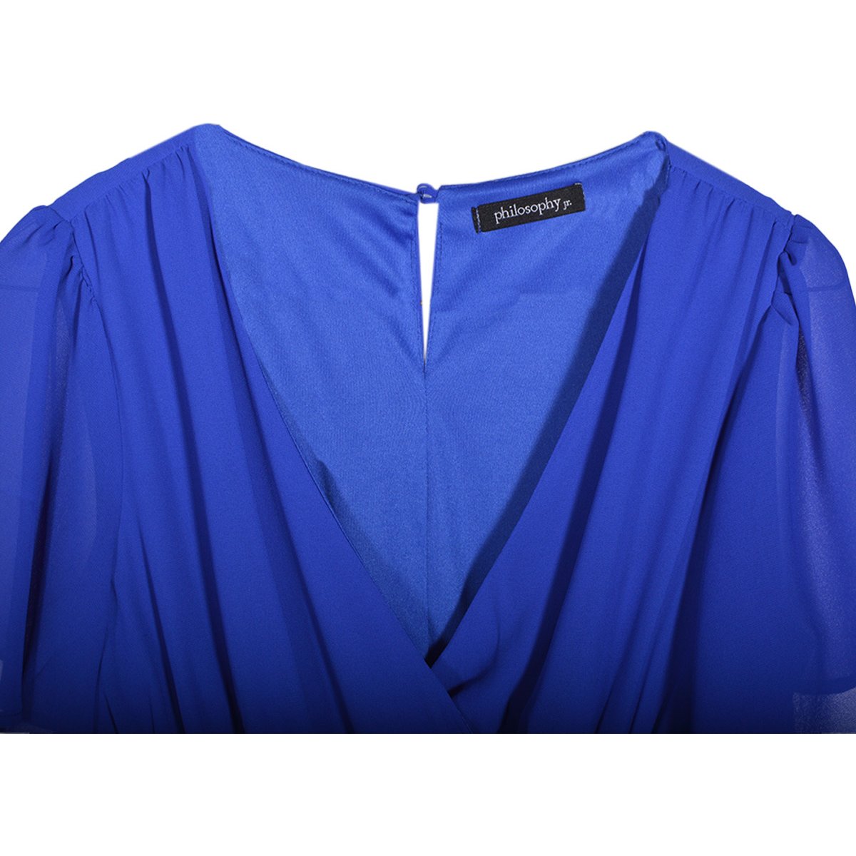 Vestido Corto con Smock Y Frente Cruzado Philosophy