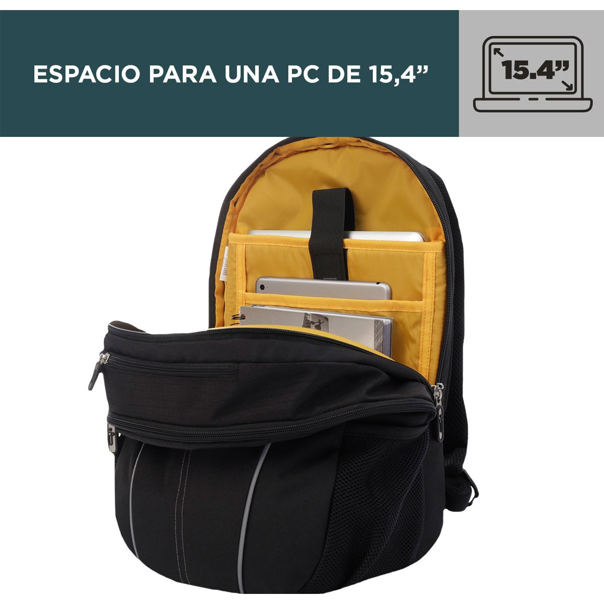 Mochila Cambri Negra para Ipad Y Pc Totto