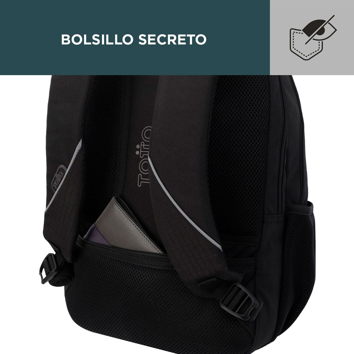 Mochila Cambri Negra para Ipad Y Pc Totto