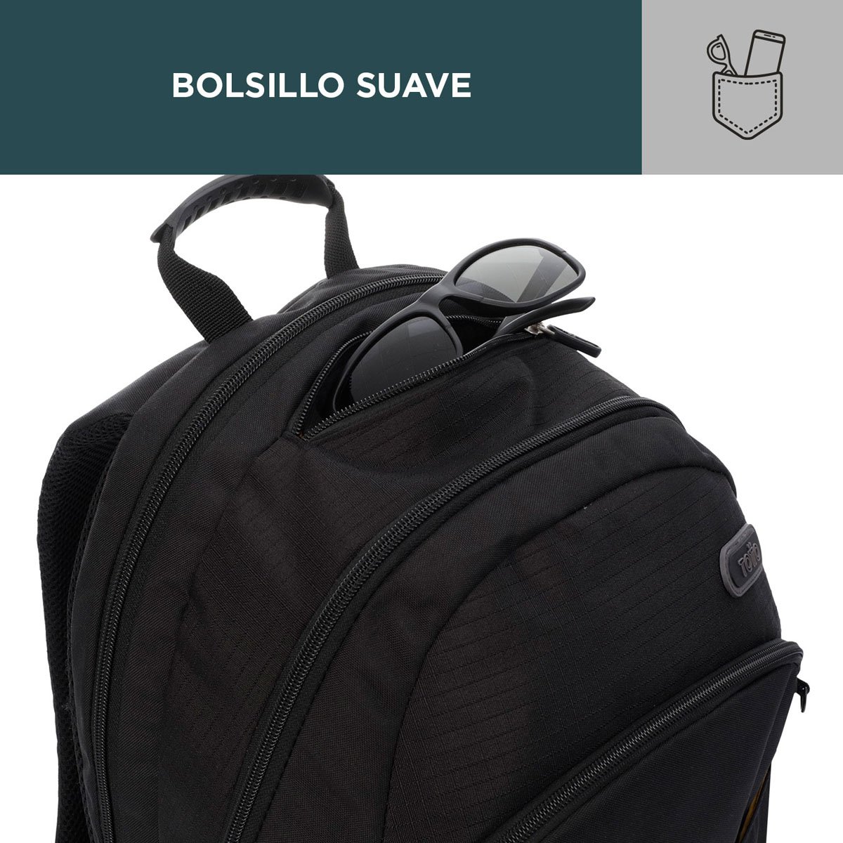 Mochila Cambri Negra para Ipad Y Pc Totto