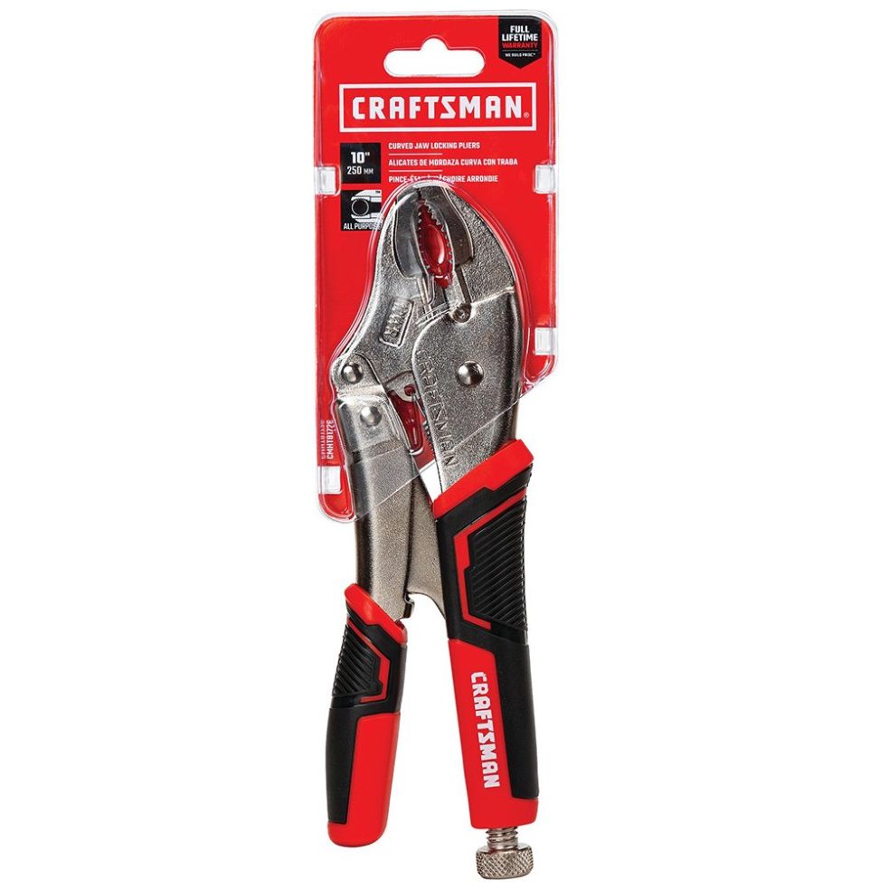 Pinza Presión Curva 10" con Cortador de Alambre Mango Bimaterial Craftsman