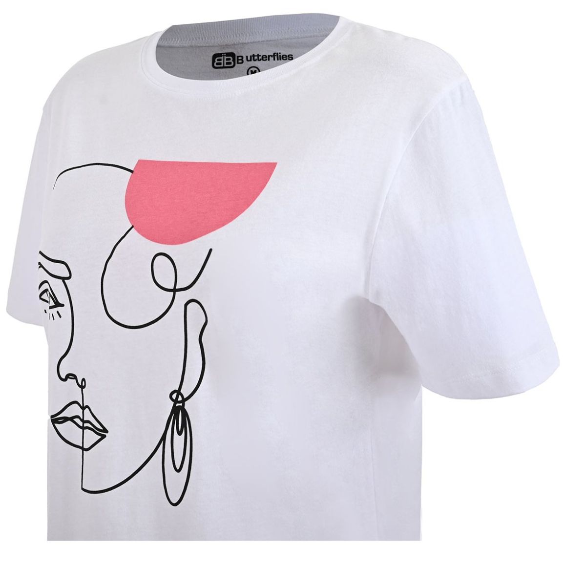Playera Manga Corta Cuello Redondo con Estampado para Mujer