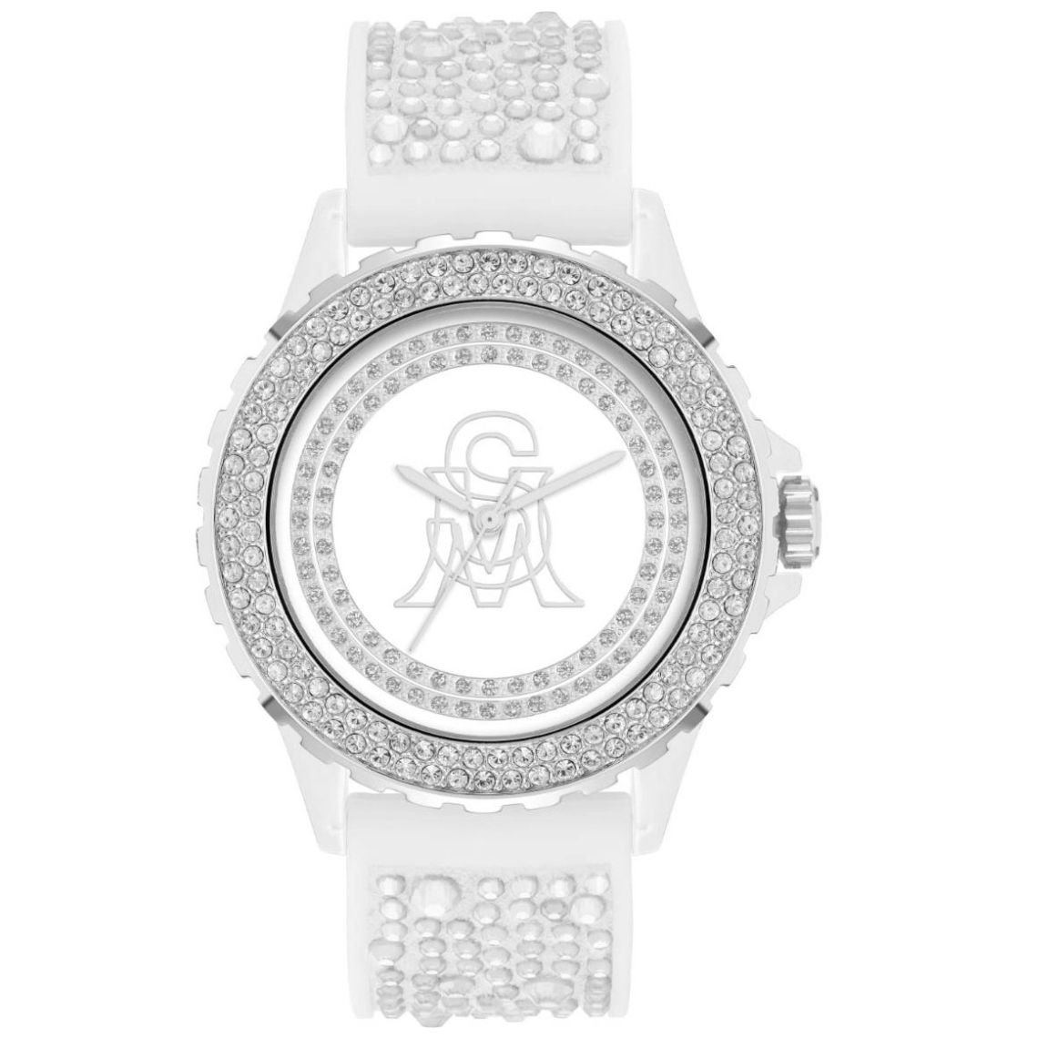Steve Madden Orologio Dress SM/9126TESV - Argento Con Quadrante Blu Opaco E Bracciale A Maglie, Design Elegante