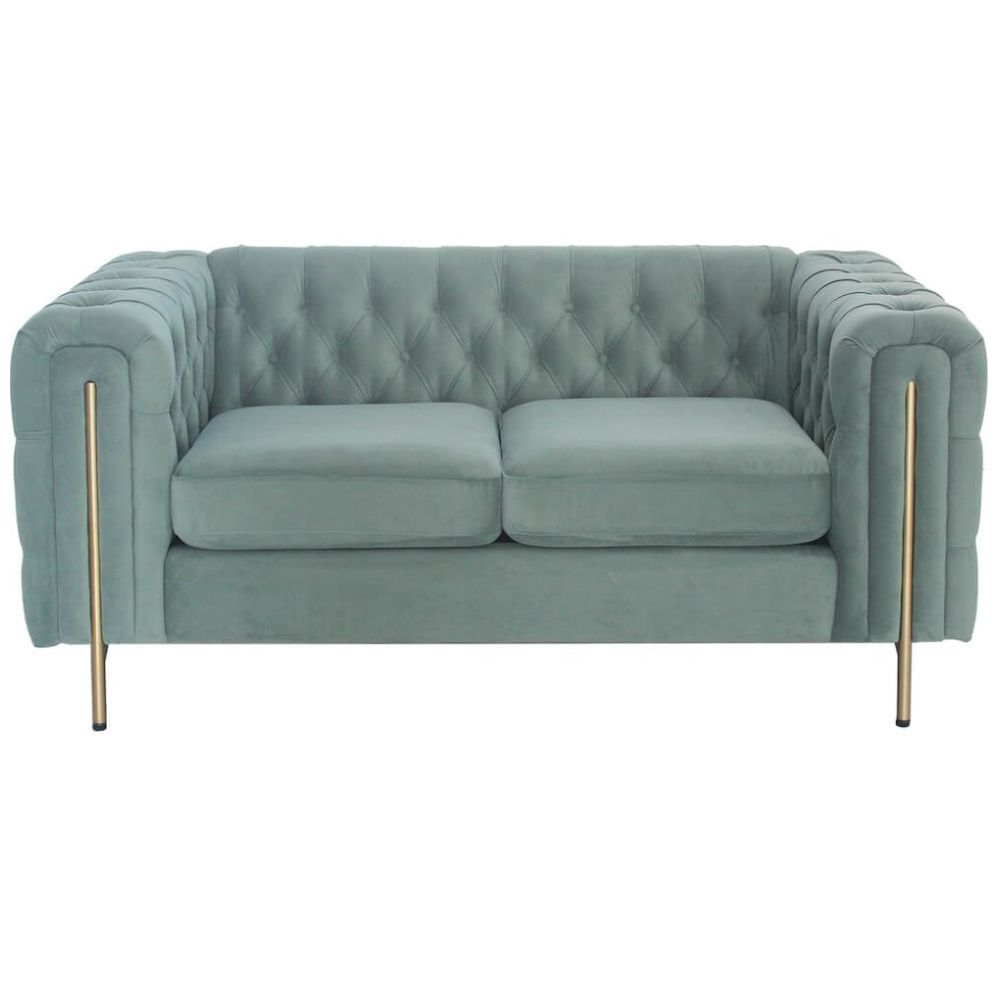 Loveseat  Chesterfield Velvet Bluegrass Vintage Home