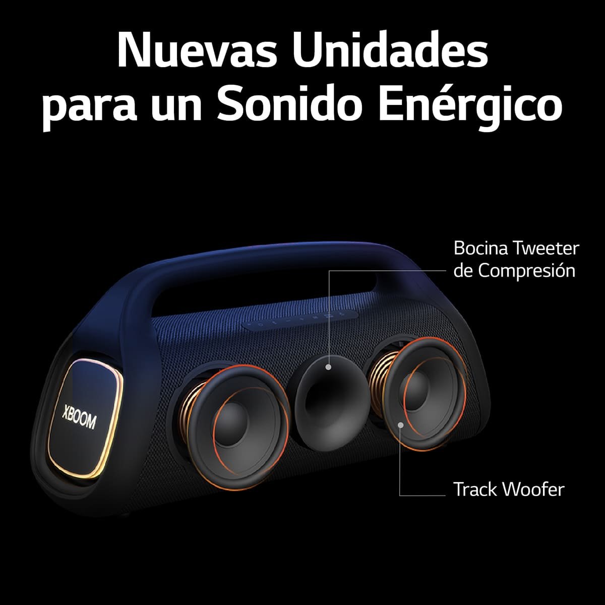 Bocina Portátil LG Xboom Go Xg9- Inalámbrica, Resistente al Agua y Polvo Negro