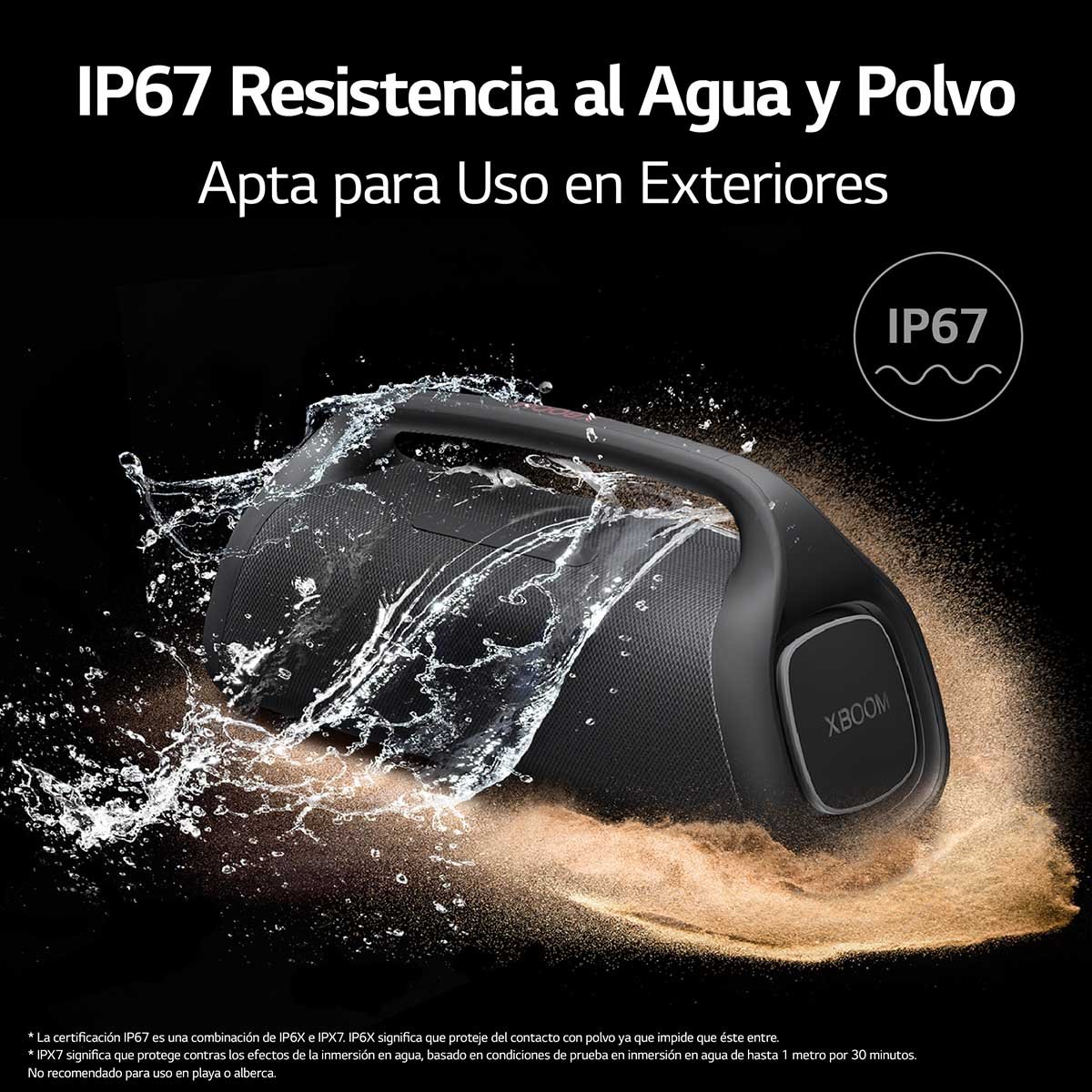Bocina Portátil LG Xboom Go Xg9- Inalámbrica, Resistente al Agua y Polvo Negro