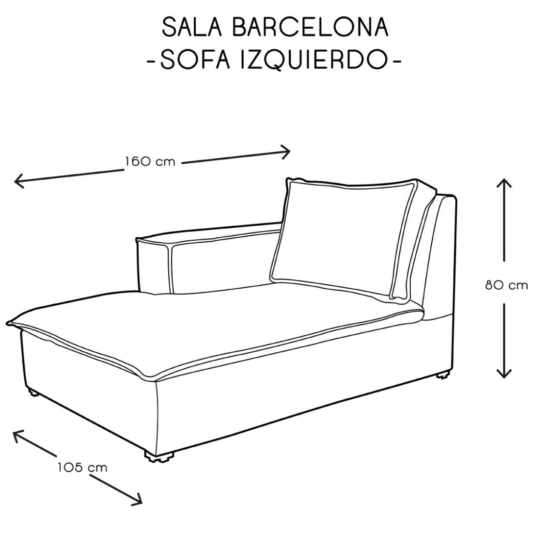 Home Nature Chaise Barcelona Brazo Izquierdo
