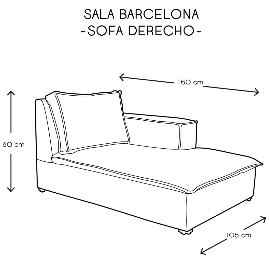 Home Nature Chaise Barcelona Brazo Derecho