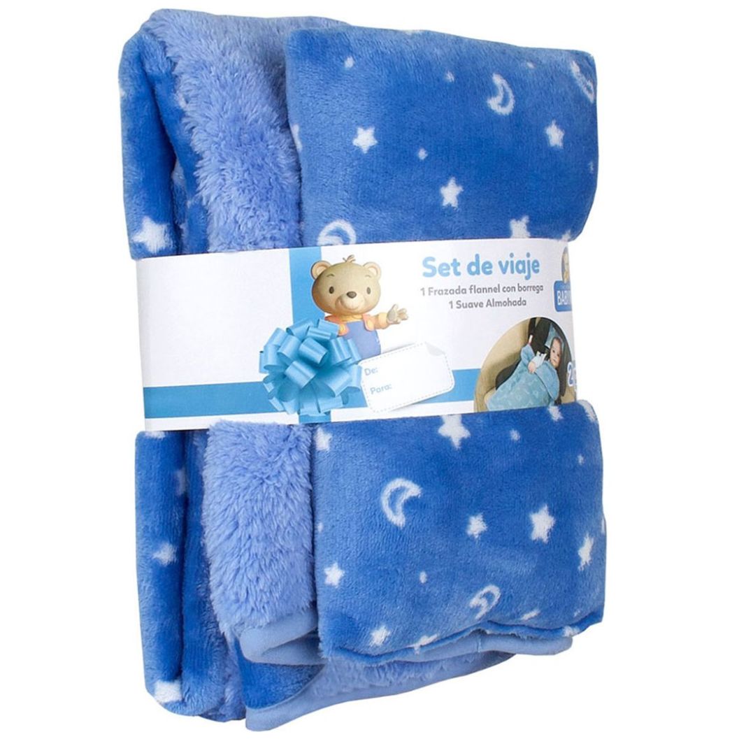 Kit cobija y toalla personalizada - Azul