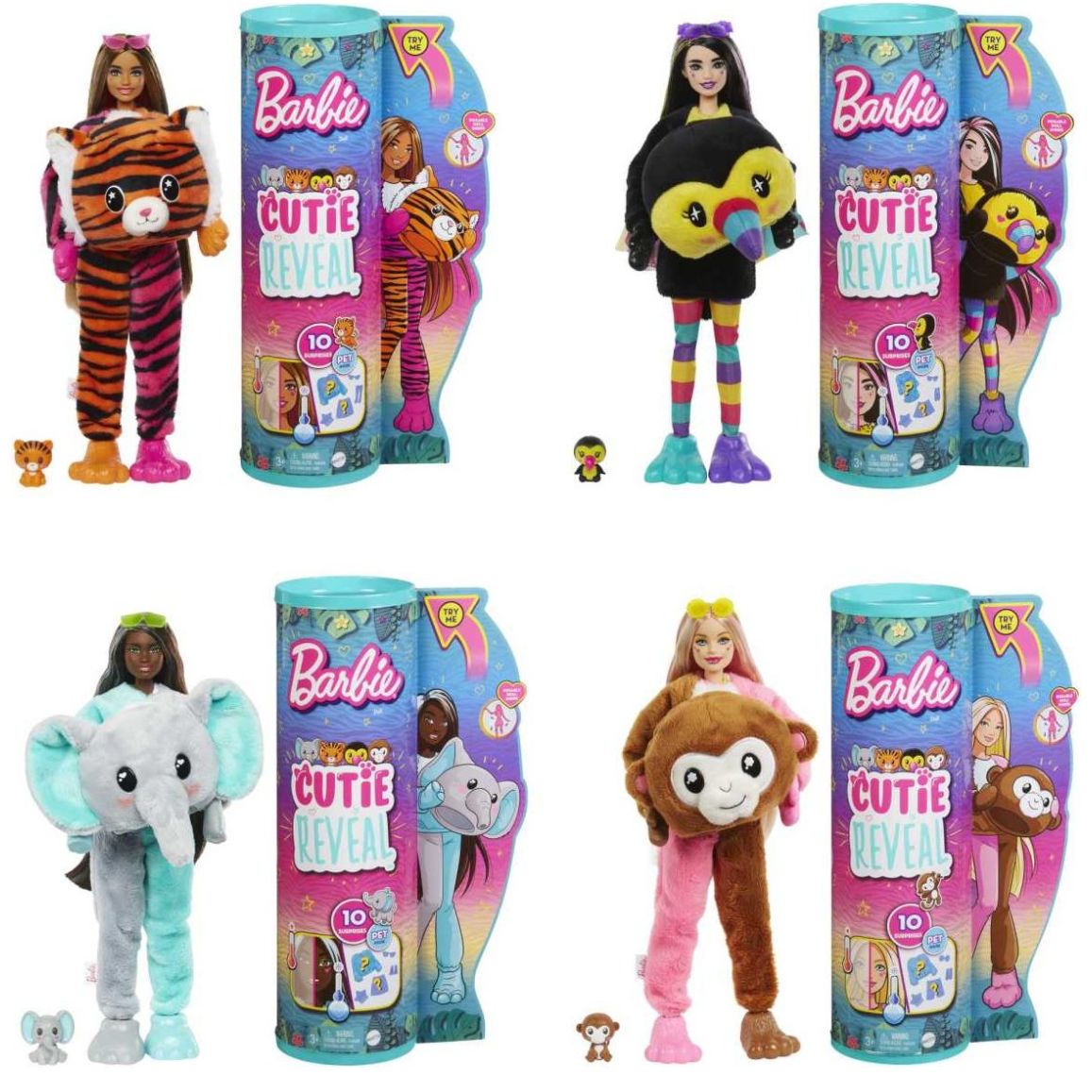 Barbie Cutie Reveal Muñeca Animales de la Selva