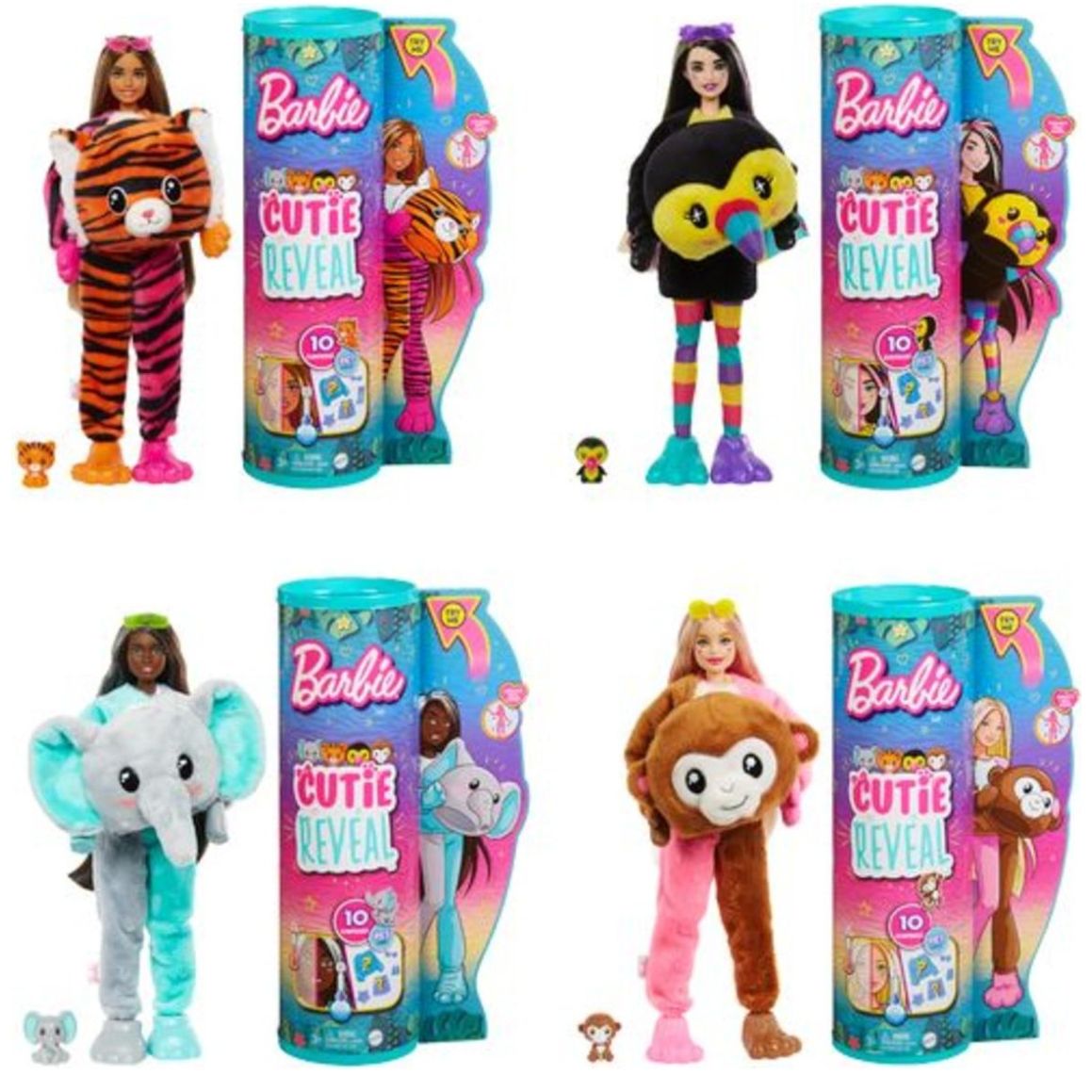 Barbie Cutie Reveal Muñeca Animales de la Selva