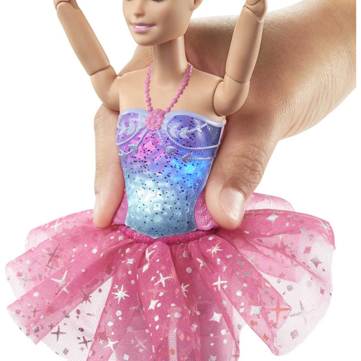 Barbie Fantasía Muñeca Bailarina Luces Brillantes Tutú Rosa