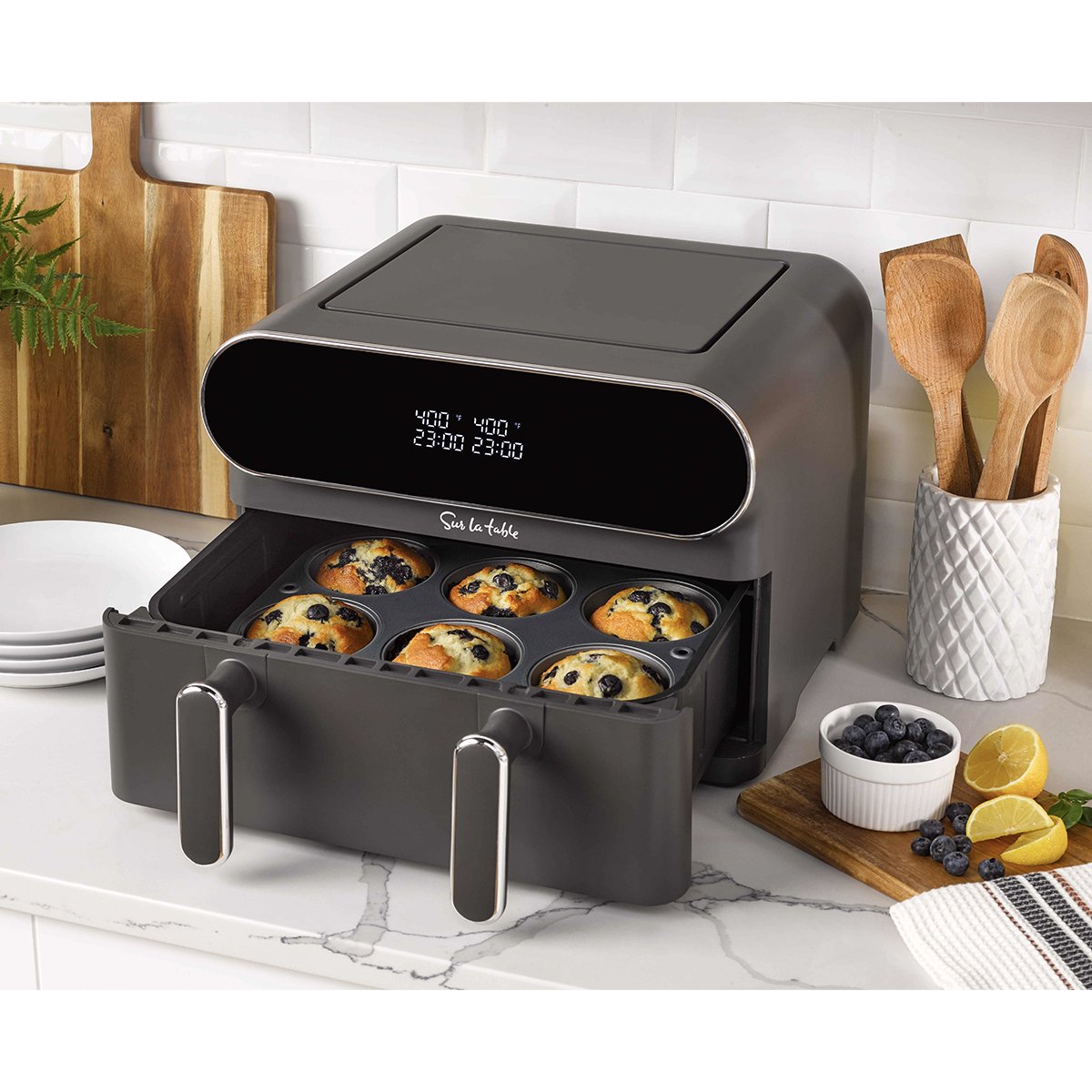 Freidora Negra Dual Digital Sur la Table