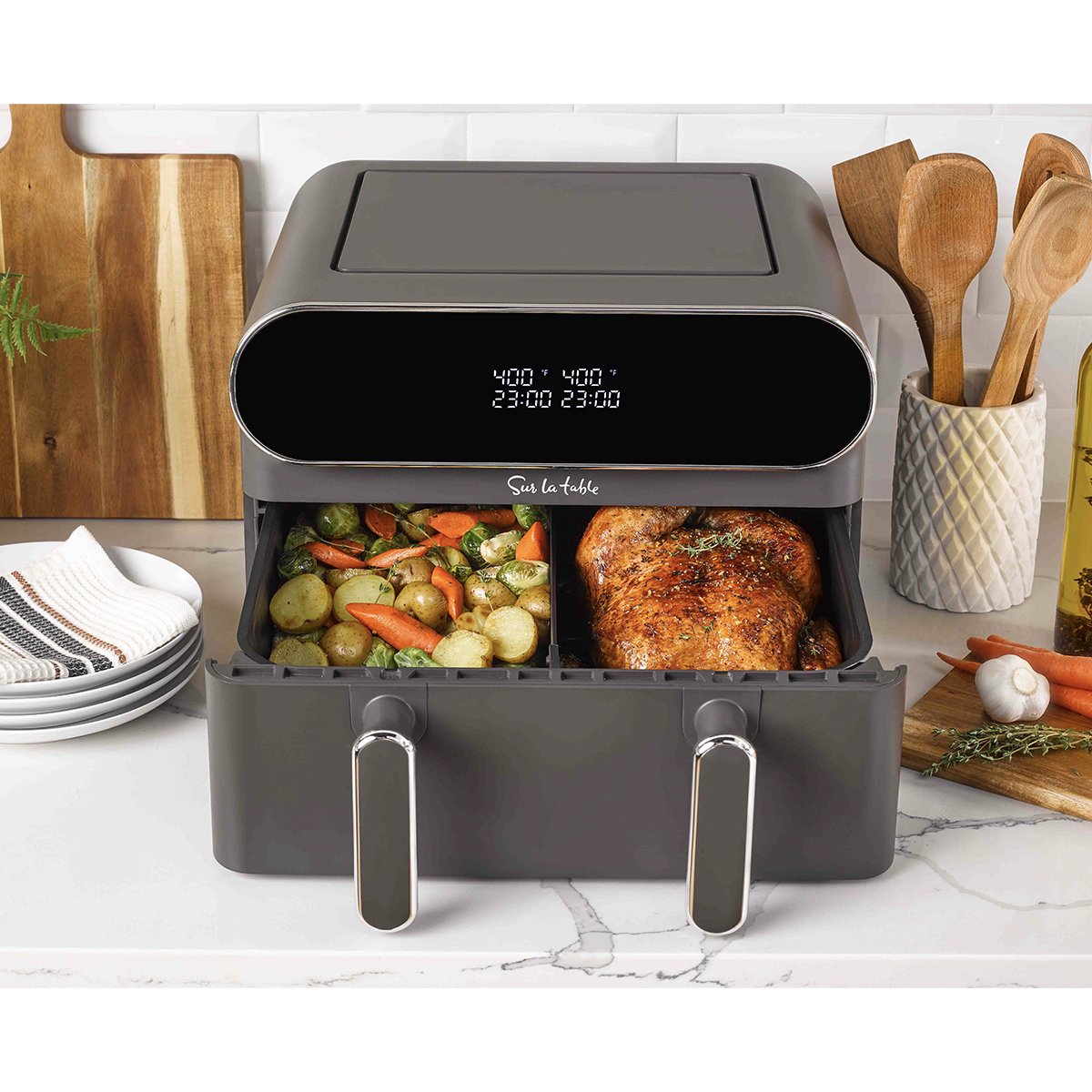 Freidora Negra Dual Digital Sur la Table