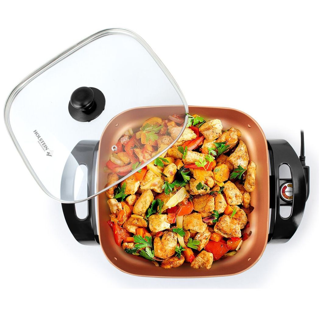 Sartén Eléctrico Cuadrado de 30Cm Cobre Holstein