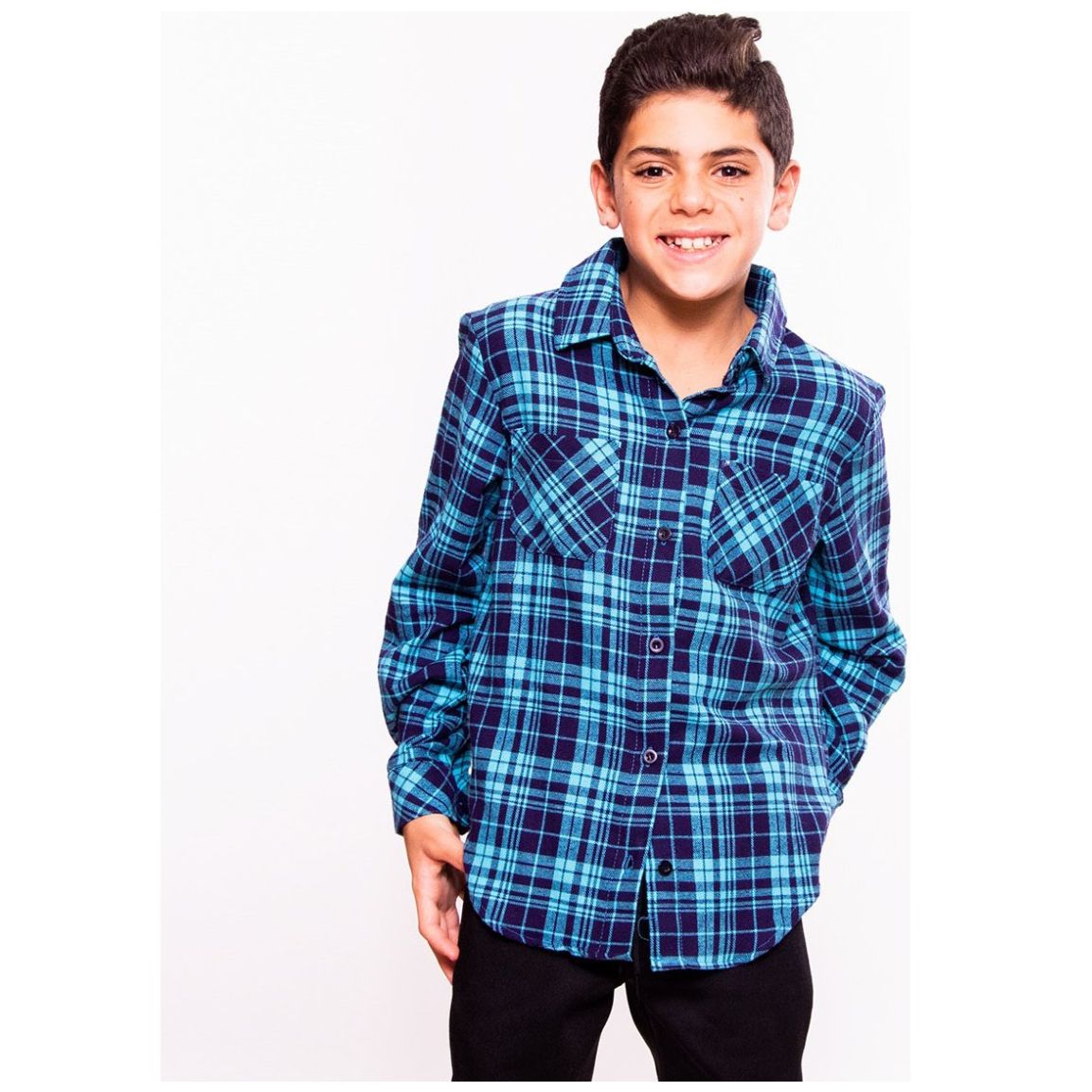 Camisa para Niño Manga Larga a Cuadros Studio si