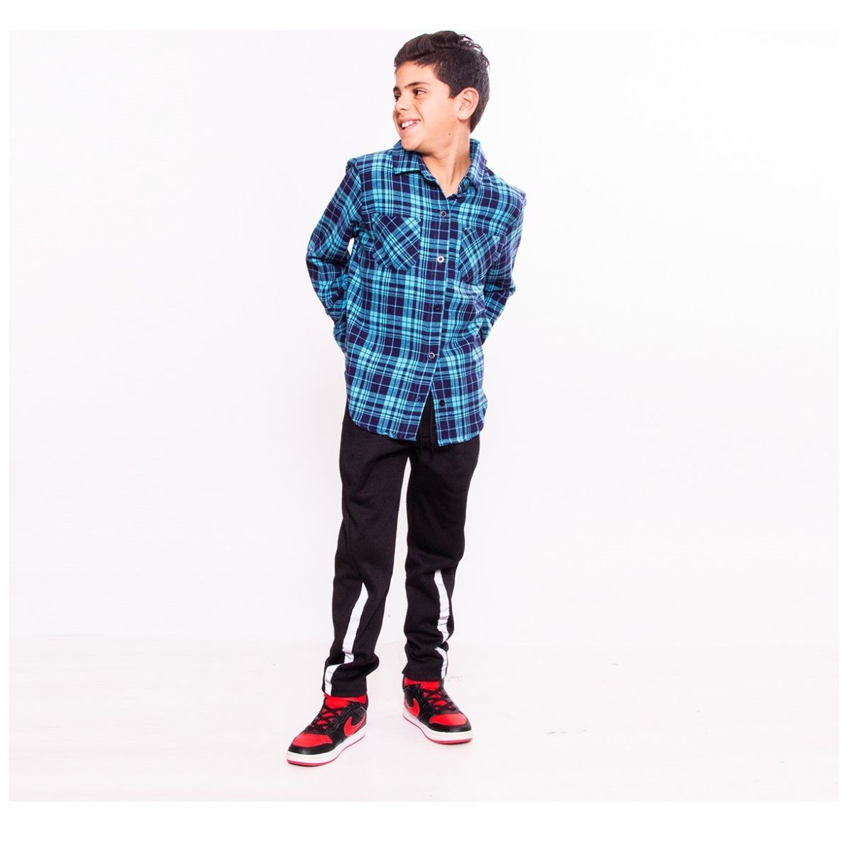 Camisa para Niño Manga Larga a Cuadros Studio si