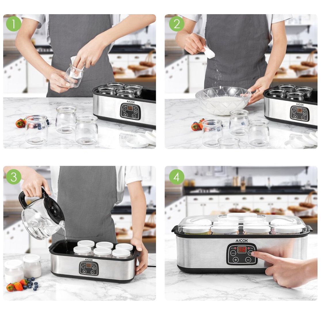 Máquina Planteada de Yogurt Aicok