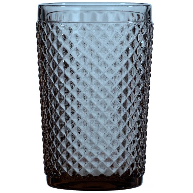 Vaso de Vidrio Decorado en Relieve Azul Samyo