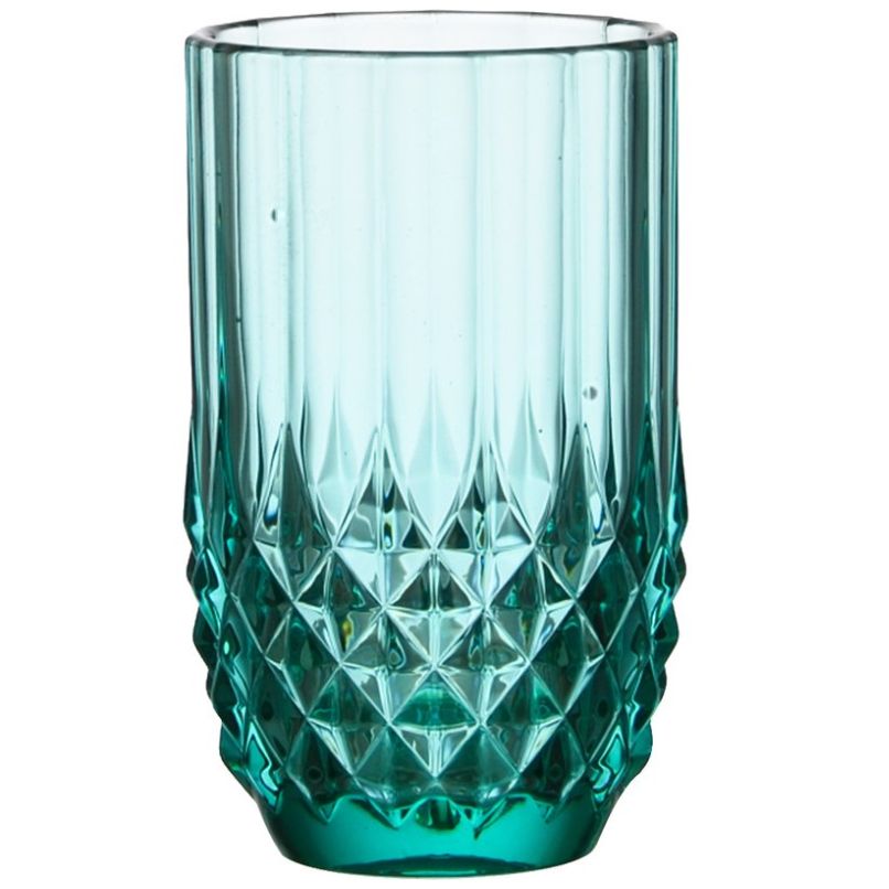 Vaso de Vidrio Decorado en Relieve Verde Samyo