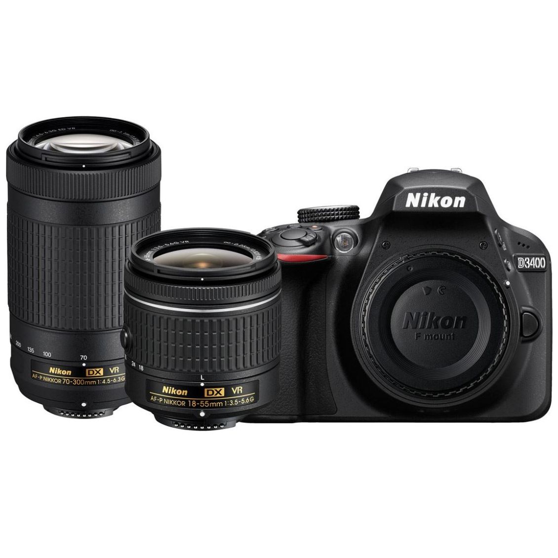 Kit Cámara Nikon D3400 Af-P 18-55Mm Vr 70-300Mm Vr