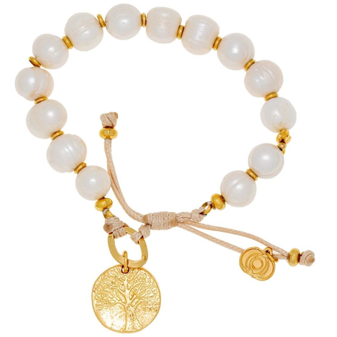 Pulsera Nudos Perla Dije Árbol Mayfer