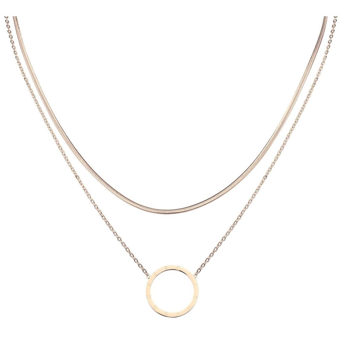 Collar de Acero Inoxidable Enso para Mujer Rosado Ejn2172R