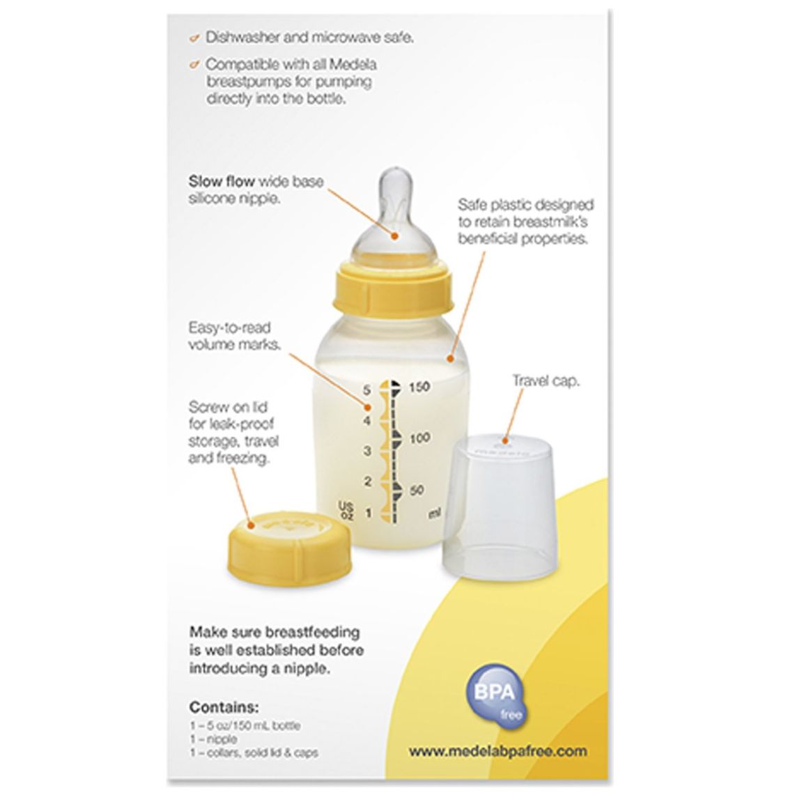 Botella para Leche Materna 5Oz/150Ml 0-4 Meses