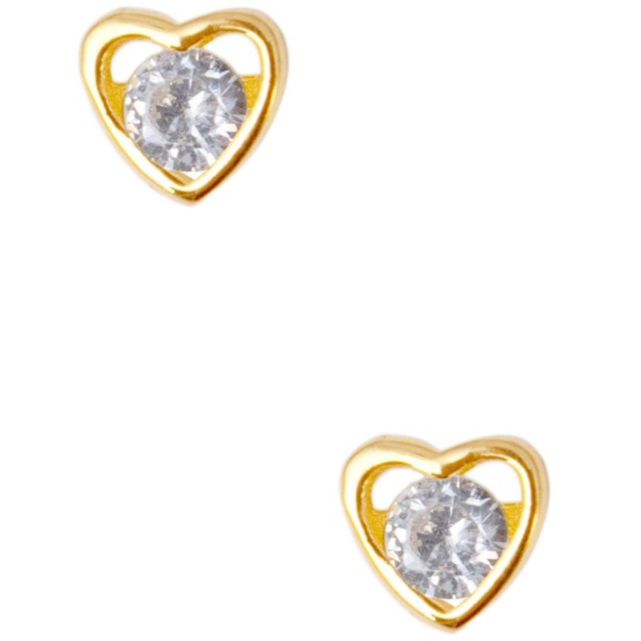 Piercings En Acabado Dorado En Forma De Corazón Con Circonias Color Cristal Lullaby