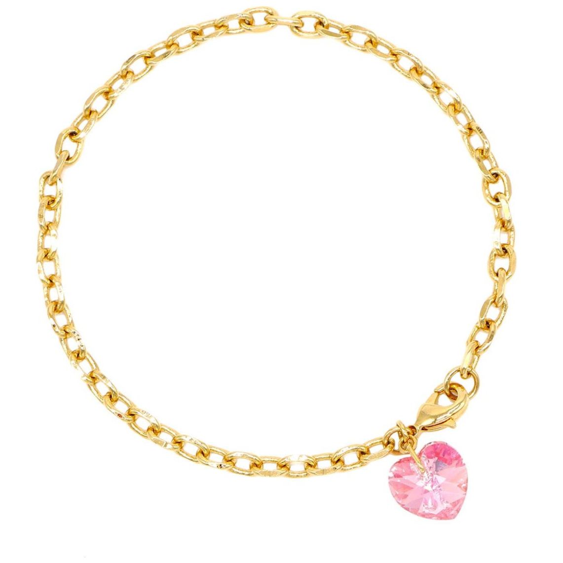 Pulsera en Dorado con Corazón Facetado Light Pink Adrianne Picard Crystals