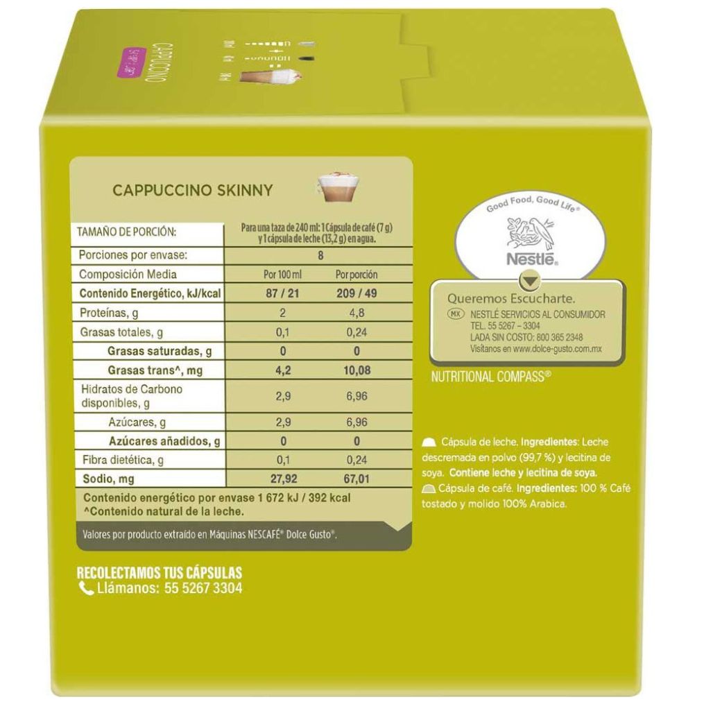 Cápsulas Cappuccino Skinny Nescafé Dolce Gusto