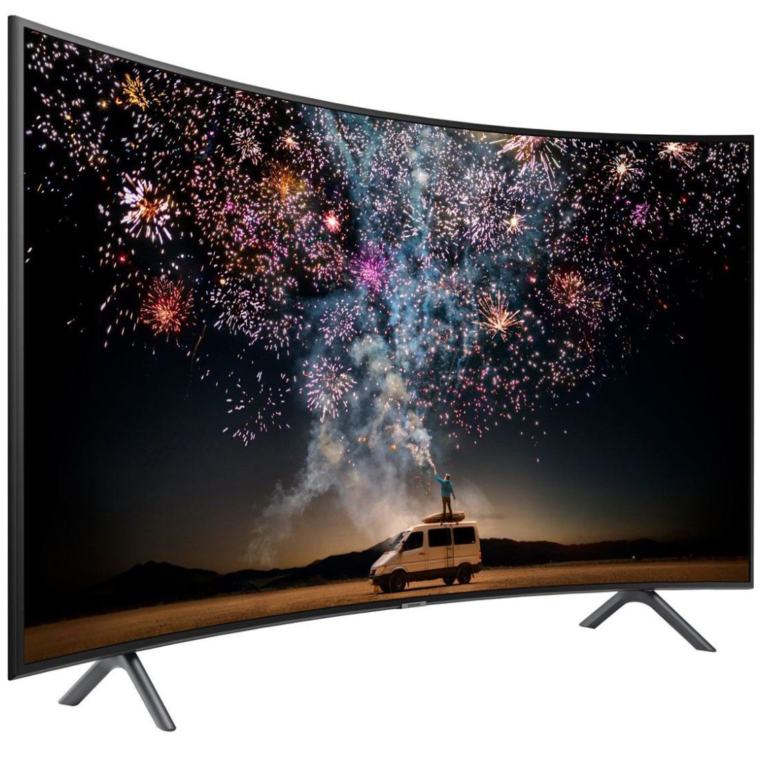 Pantalla Samsung 55" Led 4K Uhd Curva Un55Ru7300Fxzx