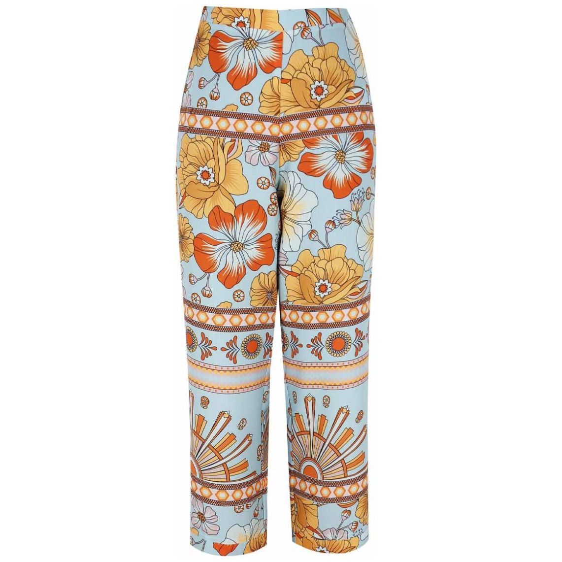 Pantalón City Femme Corte Recto Estampado Cenefas Floral