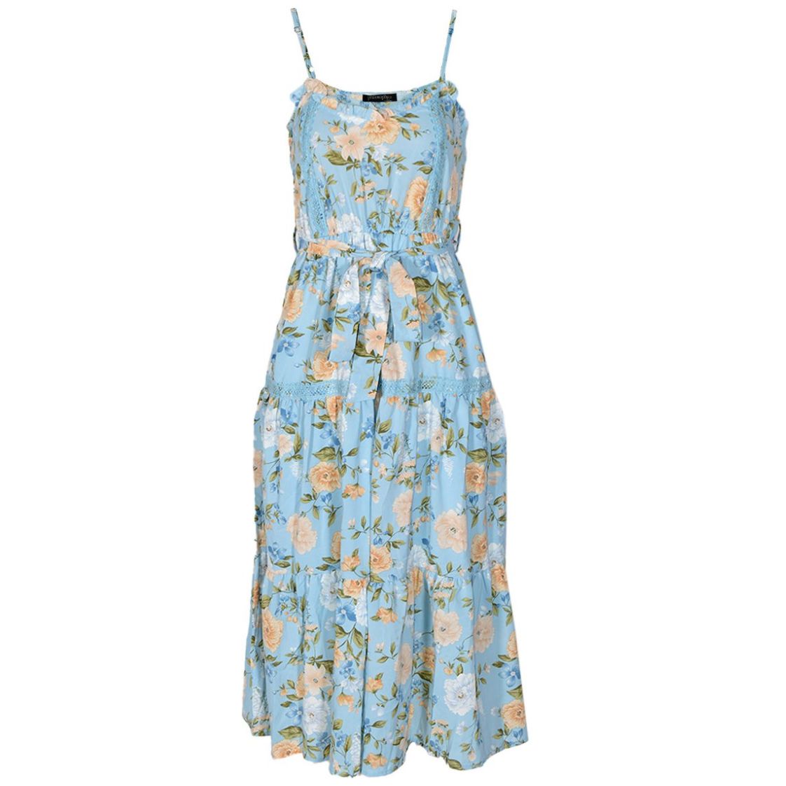 Vestido para Mujer con Encaje, Estampado y Cinta en Cintura Philosophy Jr