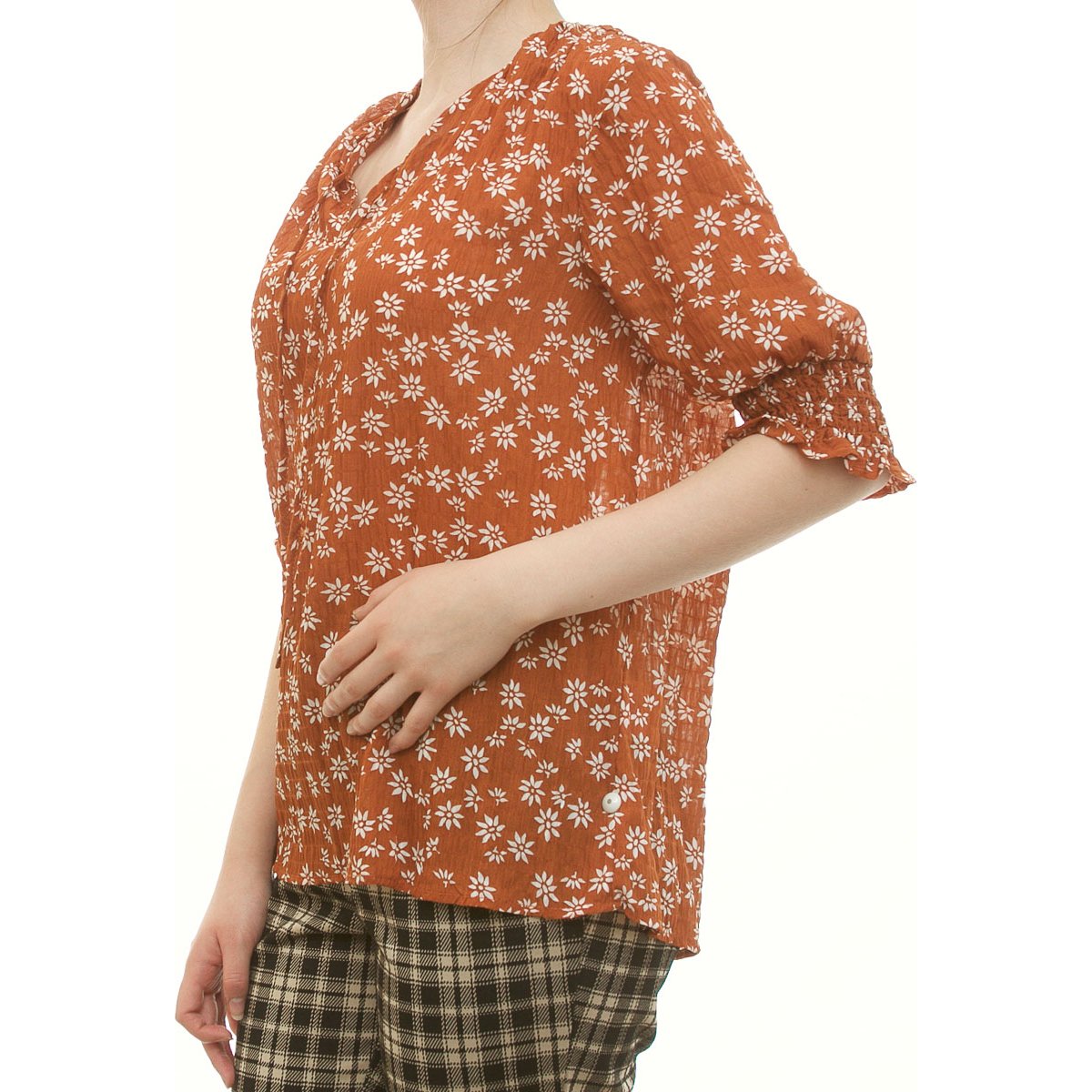 Blusa Cuello Ruffle para Dama Arqueology