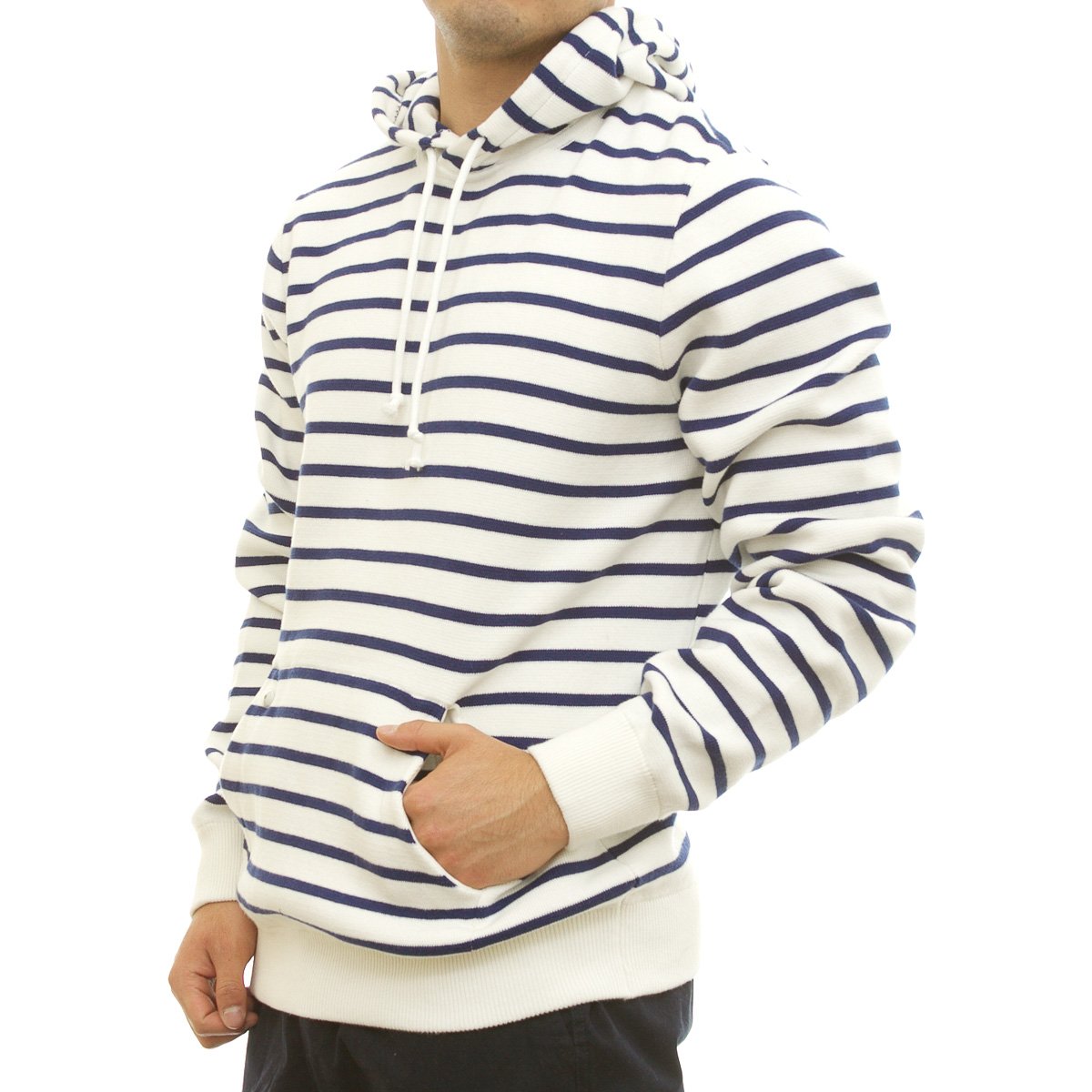 Sudadera Cerrada a Rayas con Capucha para Hombre J.opus