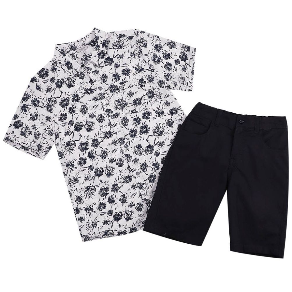 Conjunto para Niño Camisa Hawaiana Manga Corta Y Bermuda Gabardina Ely Boy