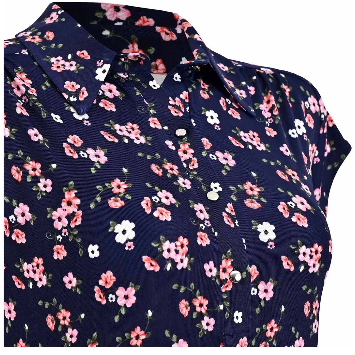 Blusa Cuello Camisero Manga Corta Life Styler para Mujer