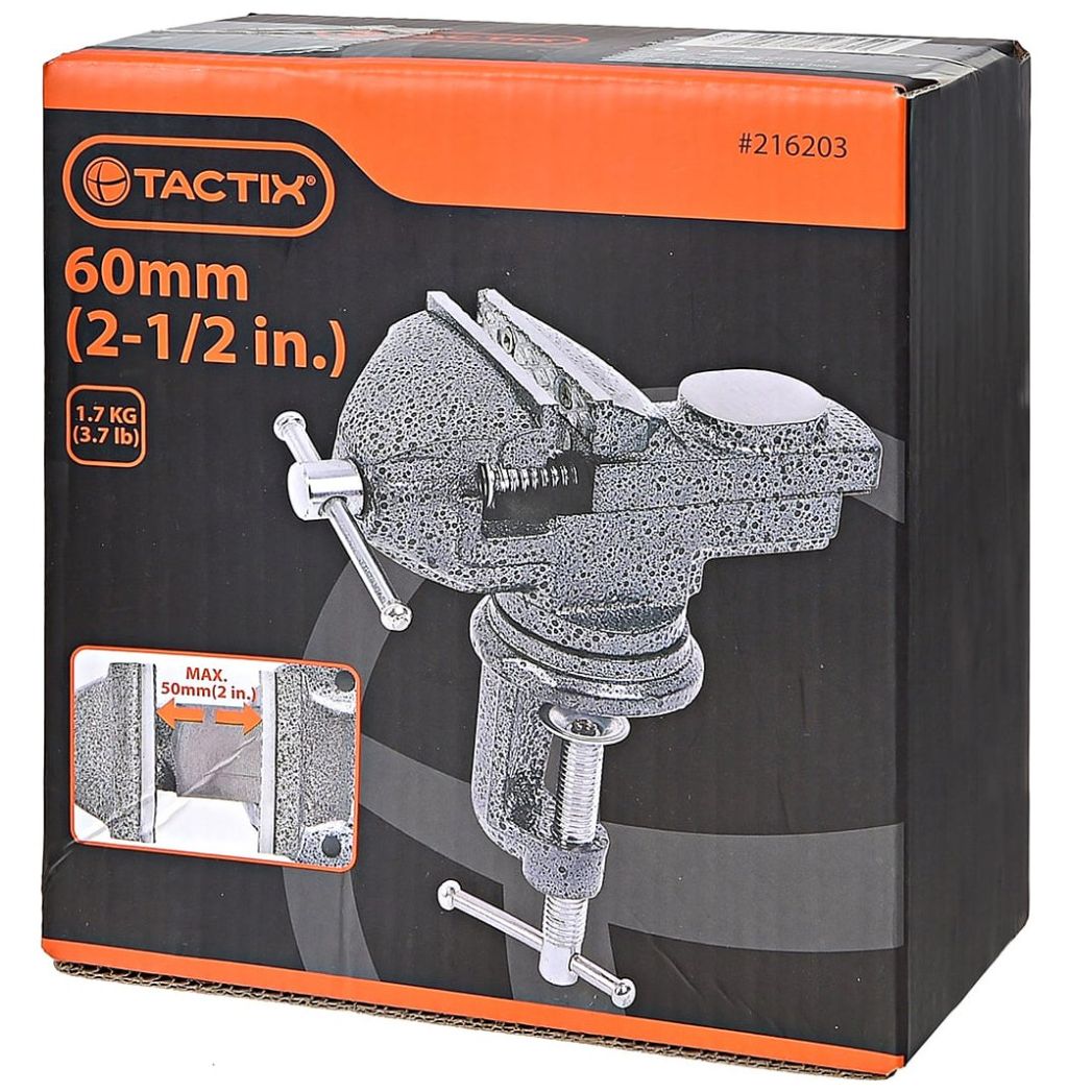 Tornillo de Banco Tactix Base Giratoria 60Mm (2-1/2In)