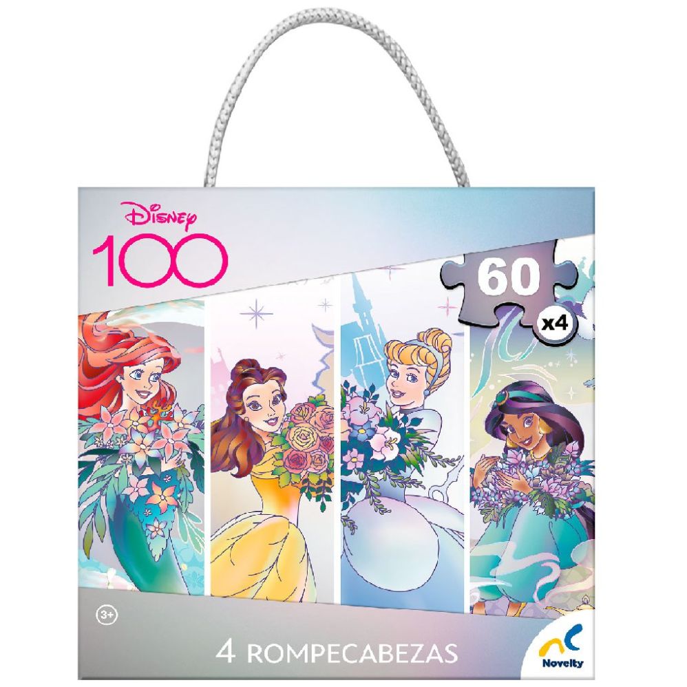 Disney 100 Rompecabezas 4 en 1 Princesas 60 Pz Cada uno