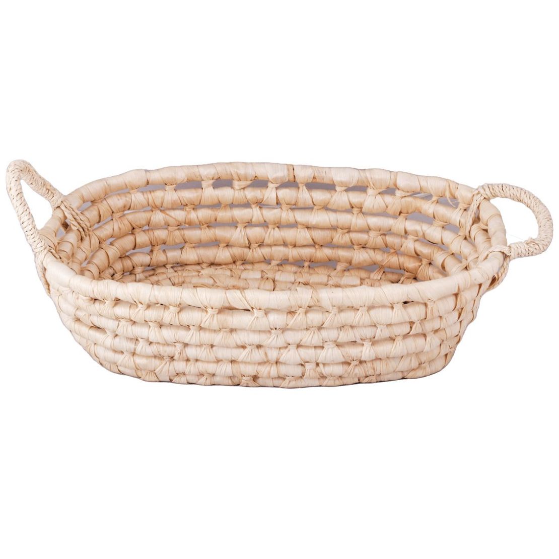 Home Nature Canasta Tanok Tejida con Hojas de Maíz, Paja Y Cuerda de Papel 30*20 Cm
