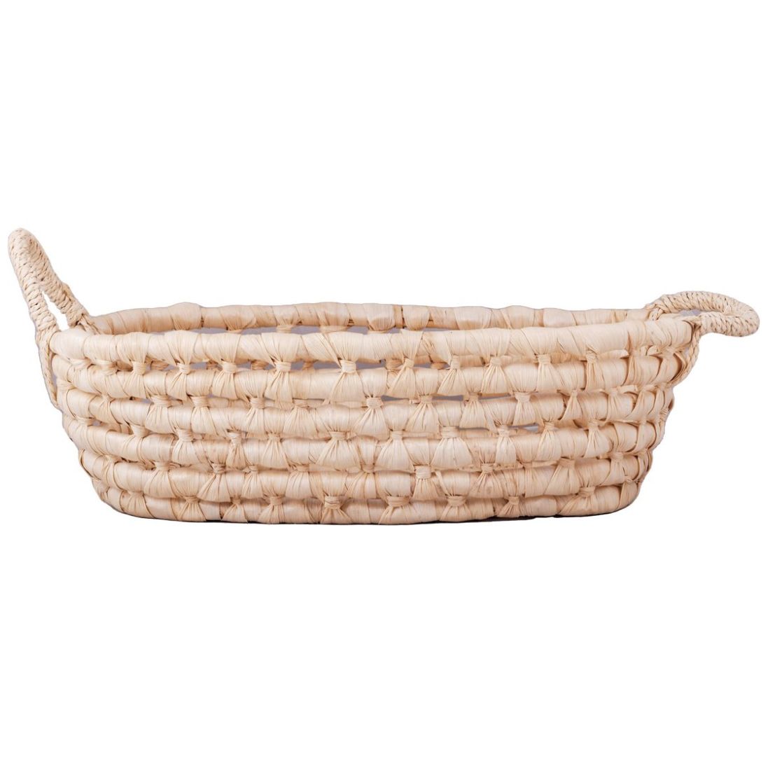 Home Nature Canasta Tanok Tejida con Hojas de Maíz, Paja Y Cuerda de Papel 30*20 Cm