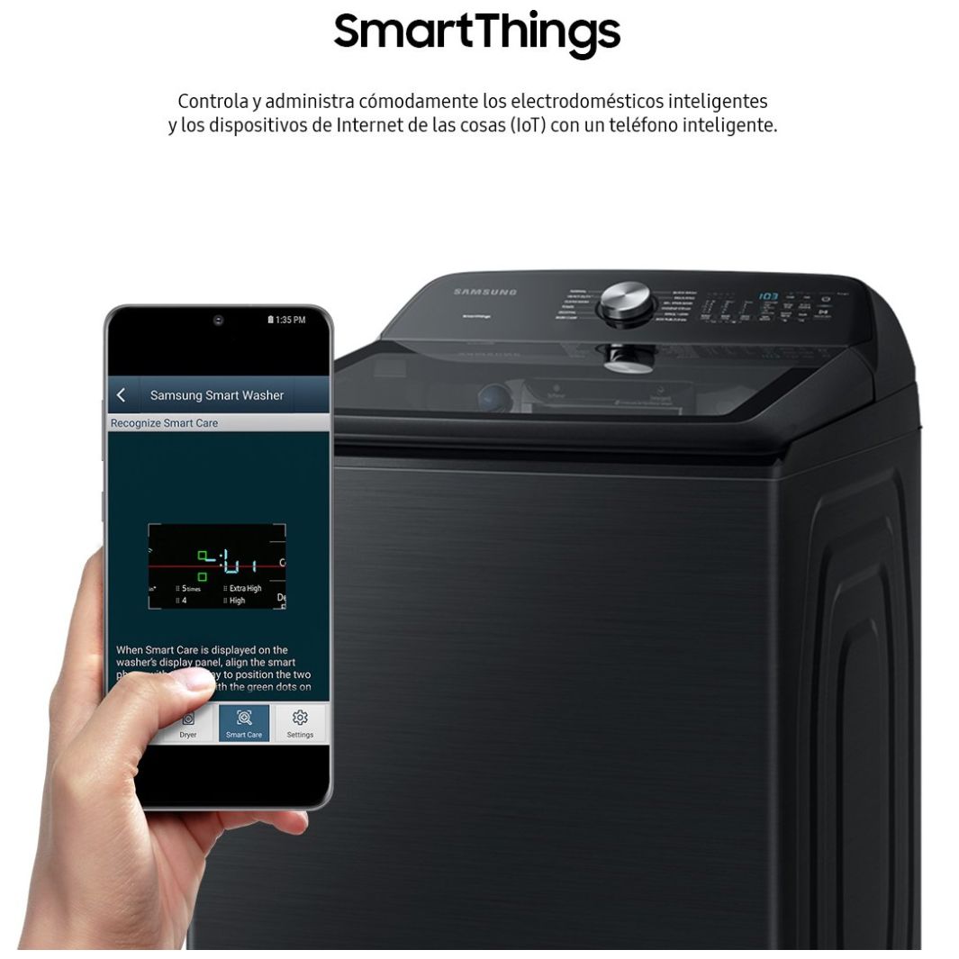 Lavadora Negra Carga Superior 28 Kg Wa28B8375Gv Samsung