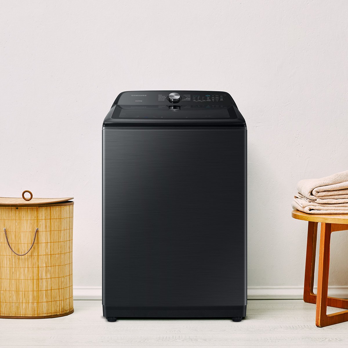 Lavadora Negra Carga Superior 28 Kg Wa28B8375Gv Samsung