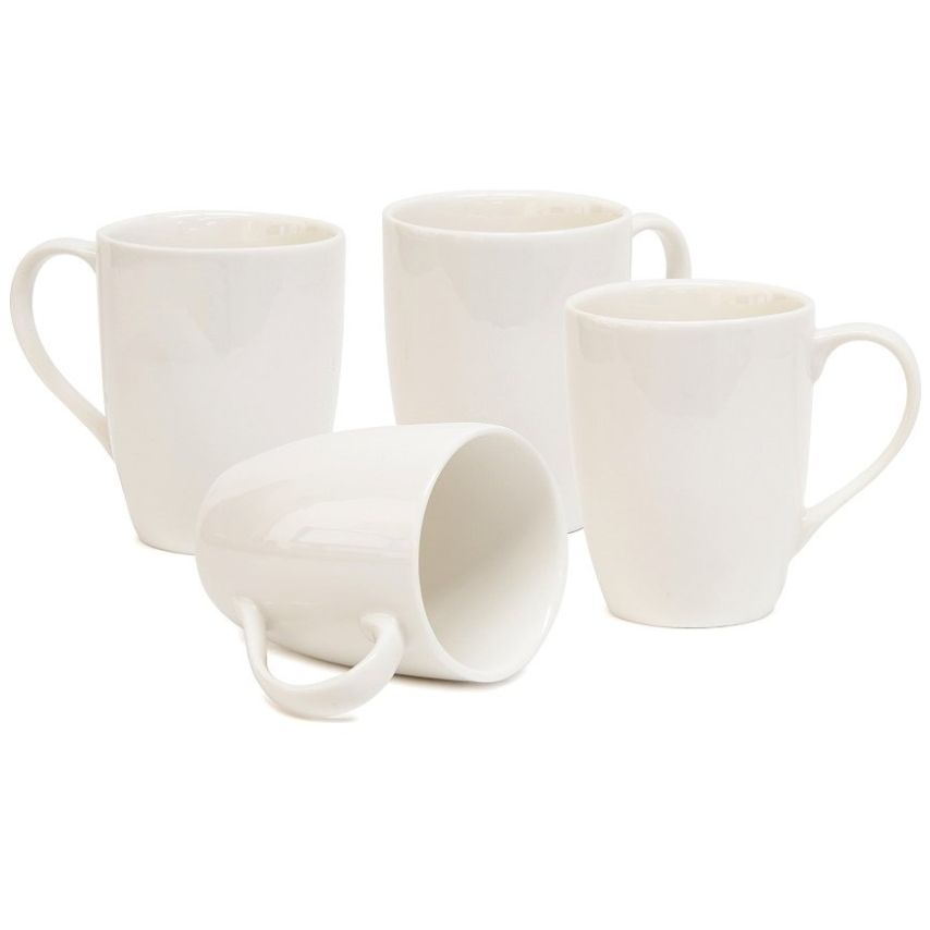 Set de 4 Tazas Blancas de Porcelana Salt & Pepper